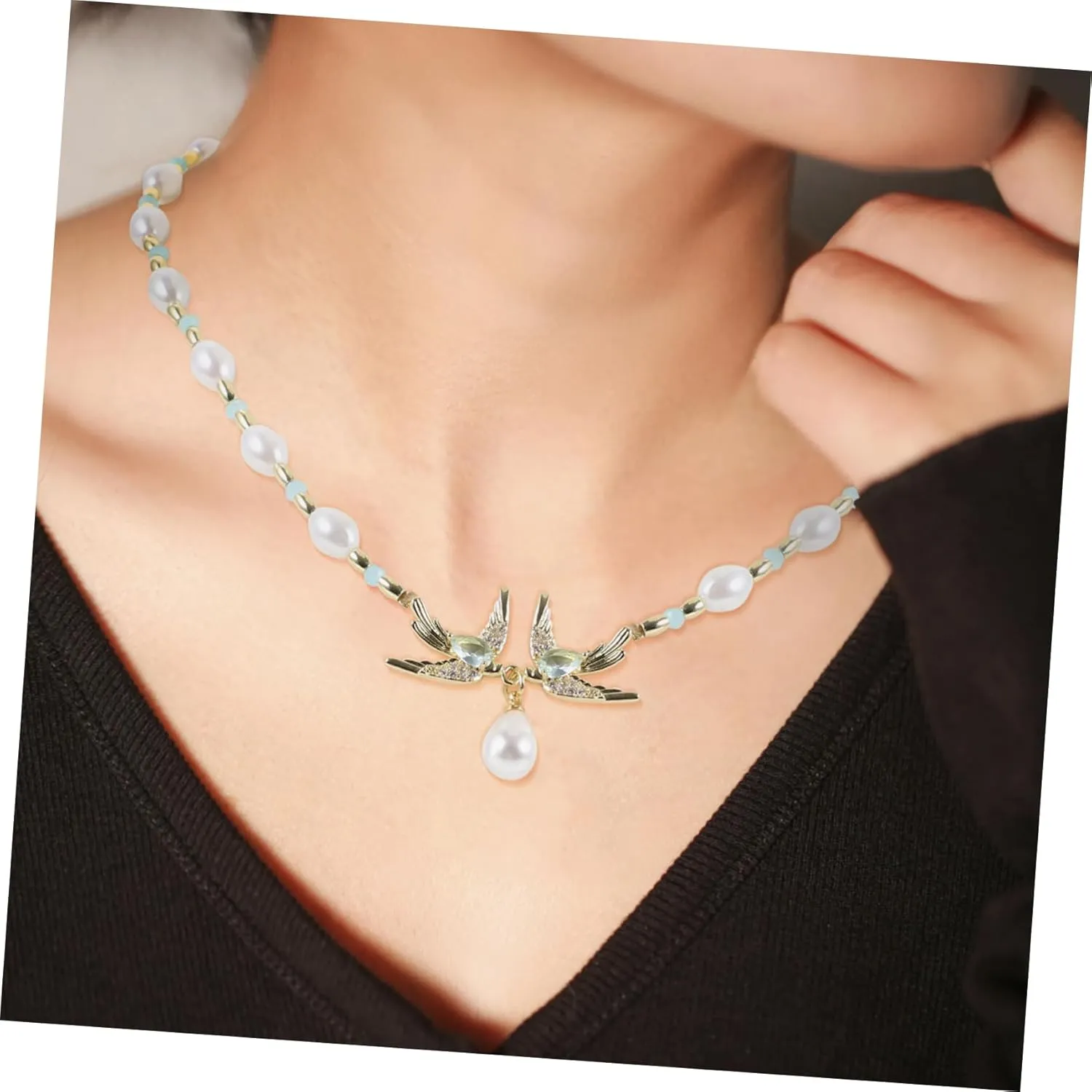 Pearl Necklace Pearls Necklace Pendant Necklace Women Necklace Neck Hanging Pendant Delicate Necklace