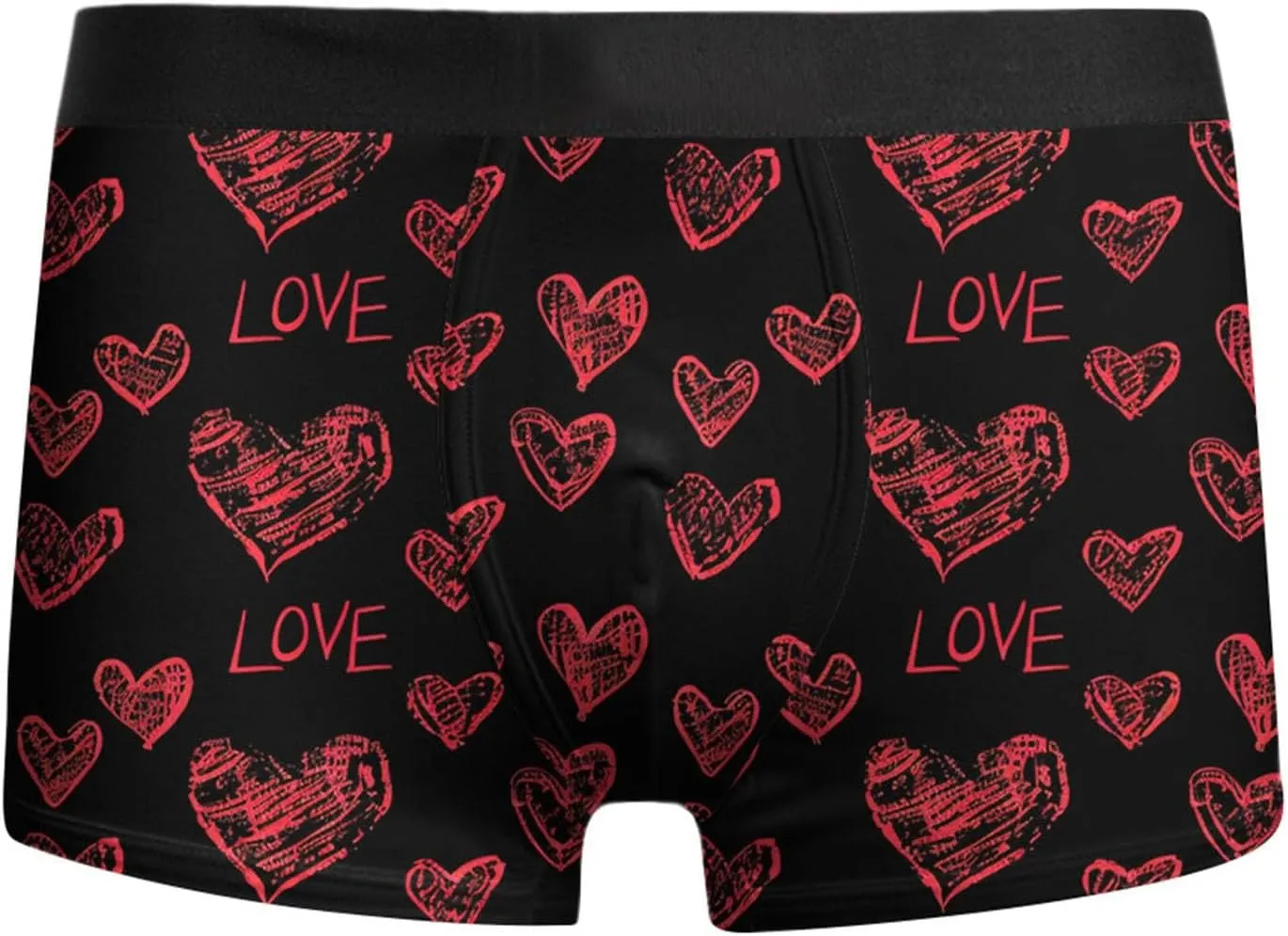 peqiut Mens Underwear Valentine's Day Funny Print Stretch Boxer Briefs Wicking & Breathable Mens Underwear Boxer Briefs