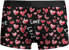 peqiut Mens Underwear Valentine's Day Funny Print Stretch Boxer Briefs Wicking & Breathable Mens Underwear Boxer Briefs