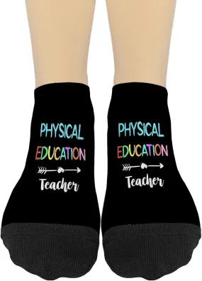 Physical Education Teacher P.E. Teacher No Show Socks Womens Athletic Socks For Youth Short Socks CuteSock
