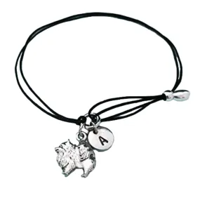 Pomeranian cord bracelet, pomeranian charm bracelet, adjustable bracelet, charm bracelet, personalized bracelet, initial, monogram