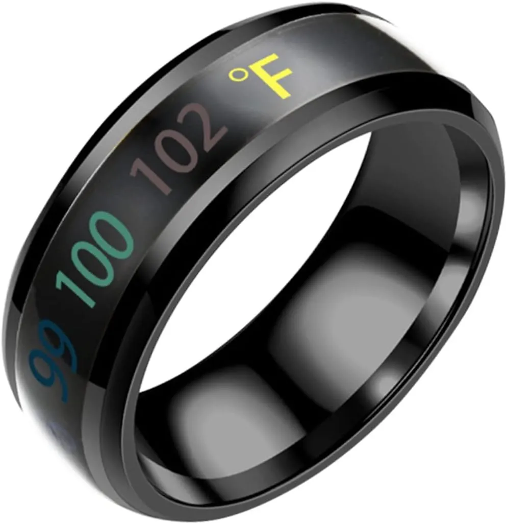 PRETYZOOM 1pc Sensitive Couple Ring Simple Rings Finger Ring Titanium Steel Couple Ring Temperature Rings