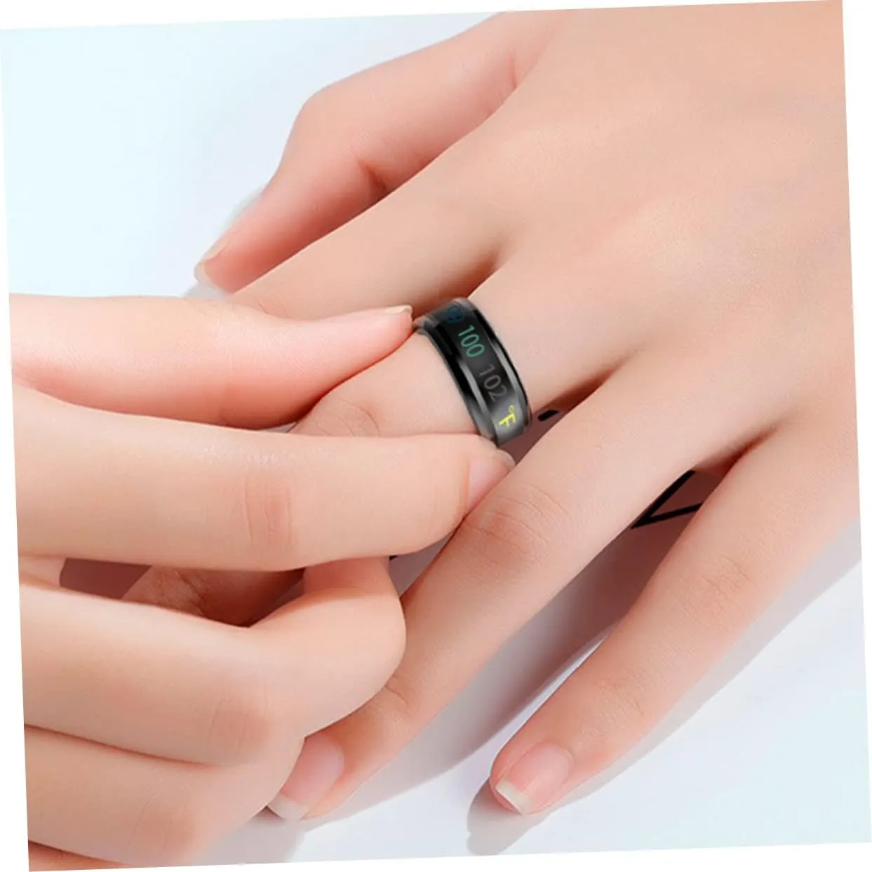 PRETYZOOM 1pc Sensitive Couple Ring Simple Rings Finger Ring Titanium Steel Couple Ring Temperature Rings
