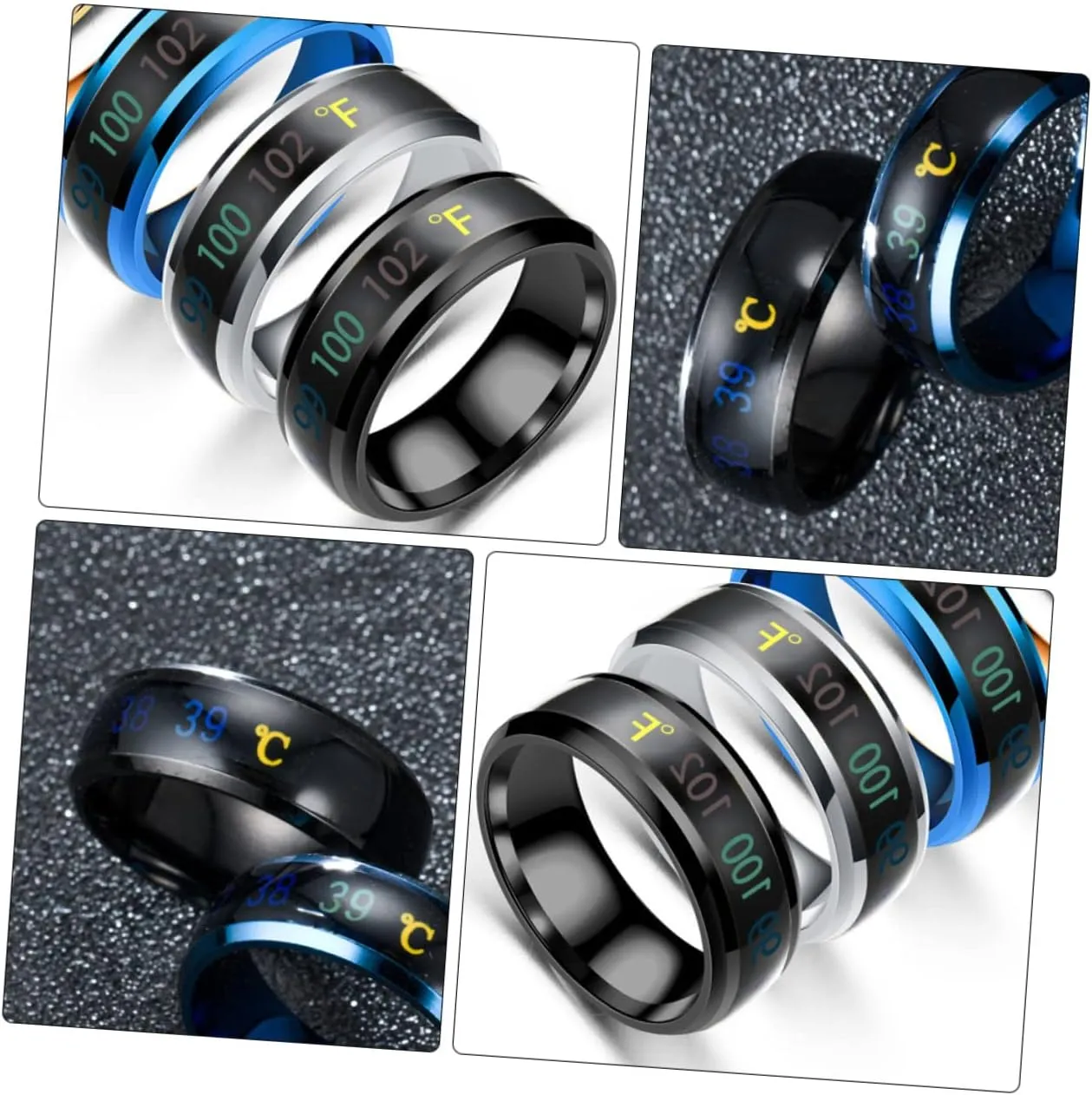 PRETYZOOM 1pc Sensitive Couple Ring Simple Rings Finger Ring Titanium Steel Couple Ring Temperature Rings