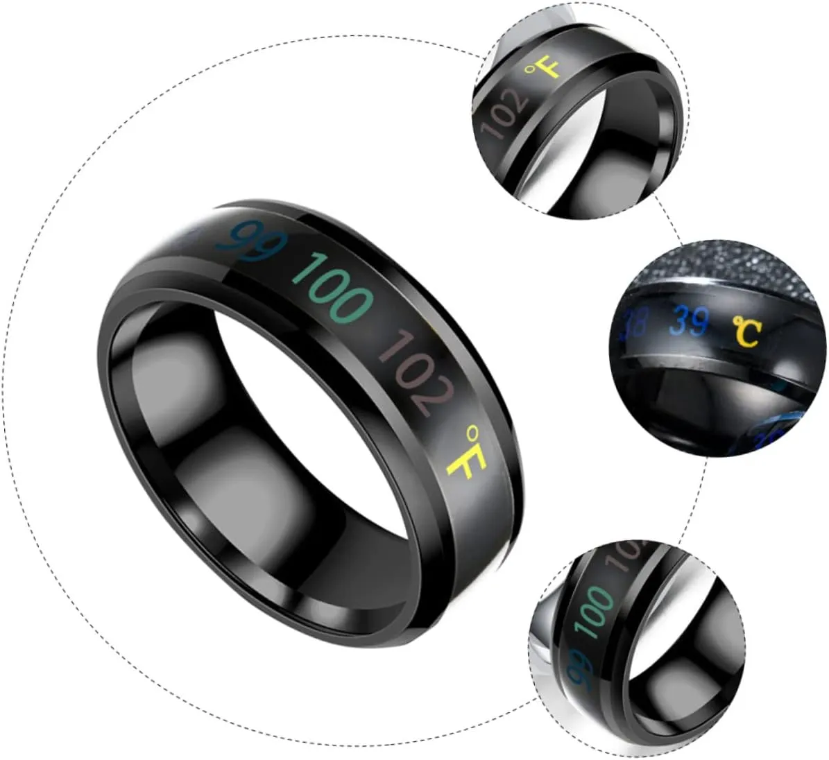 PRETYZOOM 1pc Sensitive Couple Ring Simple Rings Finger Ring Titanium Steel Couple Ring Temperature Rings