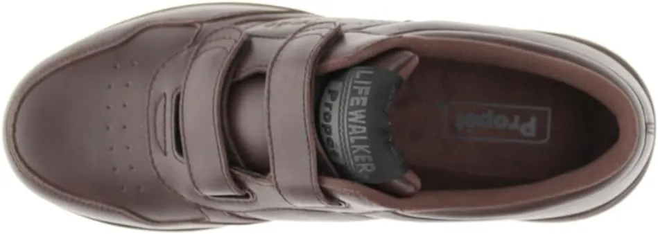 Propet Mens Life Walker Strap Walking Walking Sneakers Shoes - Brown