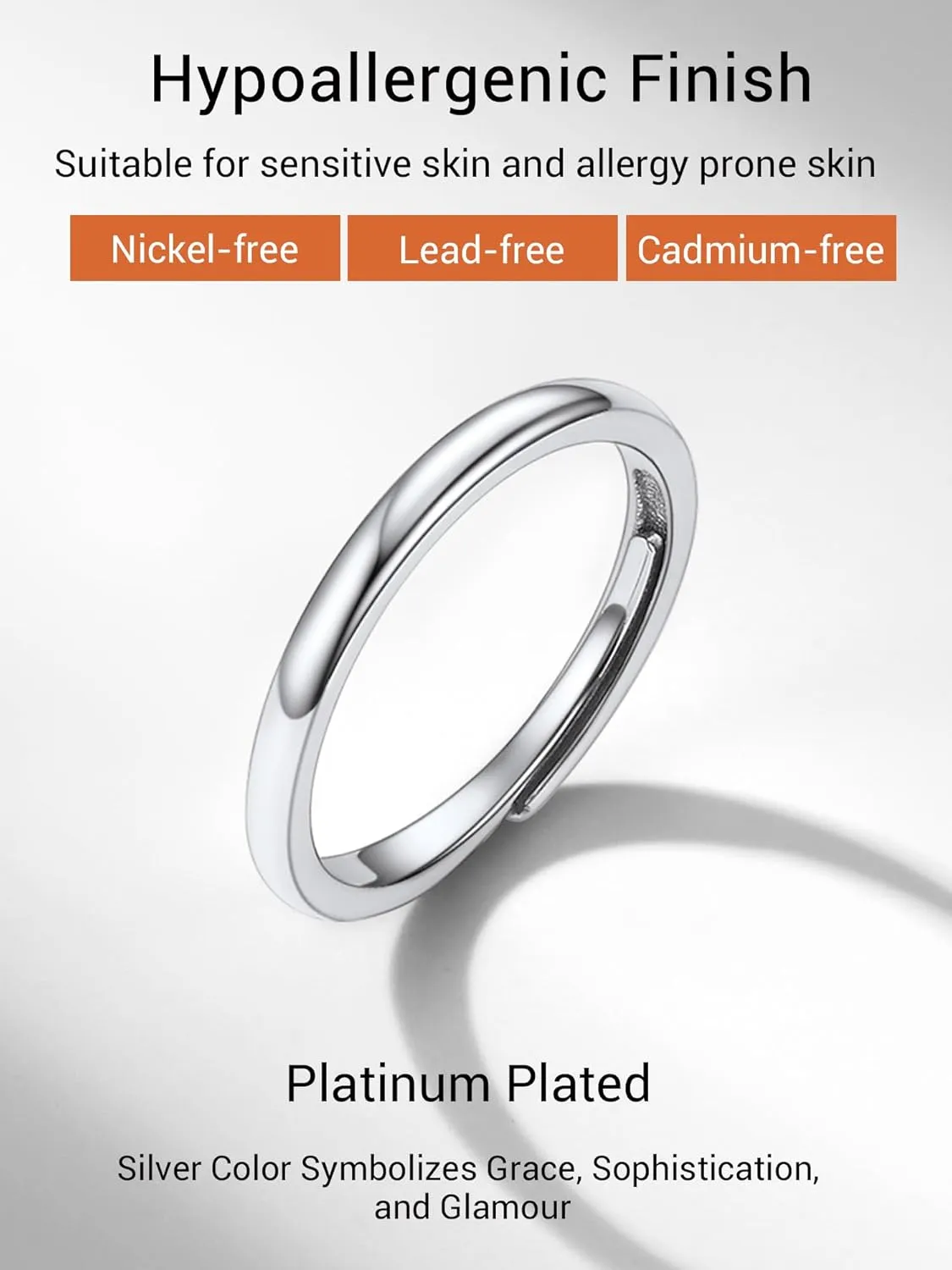 PROSILVER 925 Sterling Silver Adjustable Open Ring for Women, Solid Sterling Silver Stackable Ring, knuckle Finger Ring, Pinky Ring, Come with Box