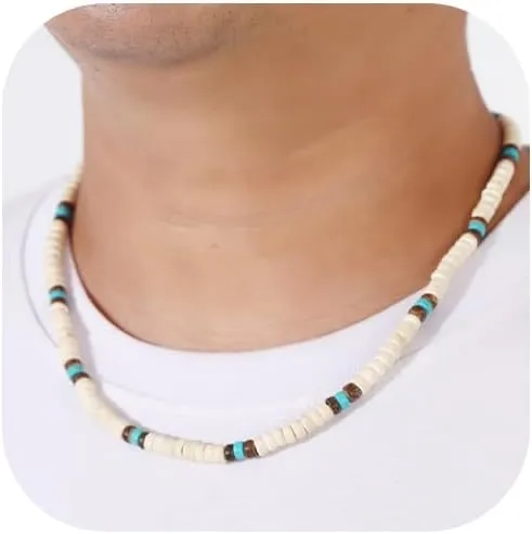 Roe Dolph Puka Shell Necklace for Men Seashell Choker Necklace Beach Necklace Surfer Clay Beaded Necklace Summer Outfits Jewerly Gifts for Women Men