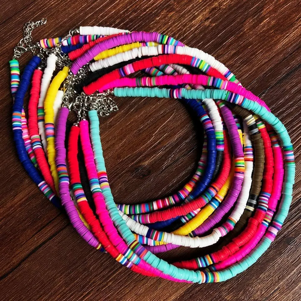 Roe Dolph Puka Shell Necklace for Men Seashell Choker Necklace Beach Necklace Surfer Clay Beaded Necklace Summer Outfits Jewerly Gifts for Women Men