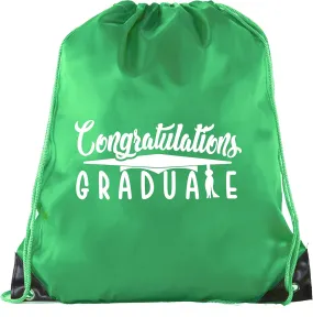 Senior Graduation Drawstring Backpacks Personalized Party Favor Cinch Bags - Congratulation