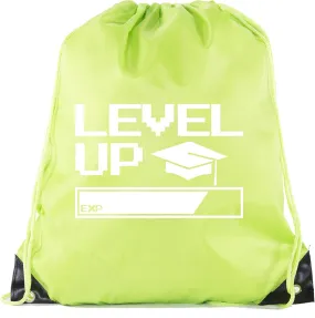 Senior Graduation Drawstring Backpacks Personalized Party Favor Cinch Bags - Level Up Bar