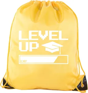 Senior Graduation Drawstring Backpacks Personalized Party Favor Cinch Bags - Level Up Bar