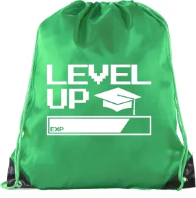 Senior Graduation Drawstring Backpacks Personalized Party Favor Cinch Bags - Level Up Bar