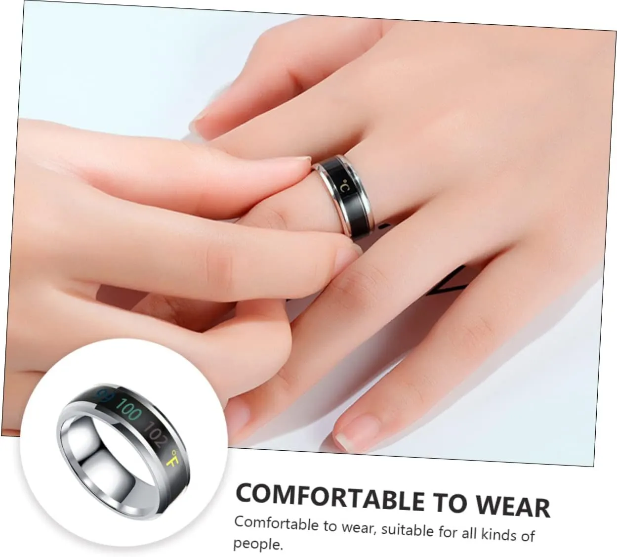 Sensitive Couple Ring Couple Ring Jewelry Temperature Changing Finger Rings Thermometer Rings for Adults