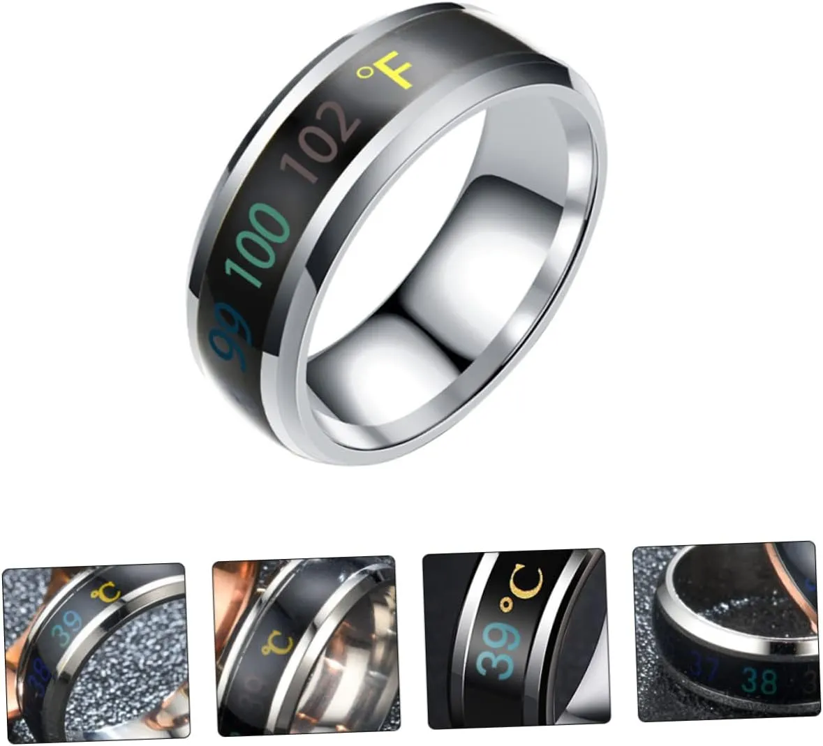Sensitive Couple Ring Couple Ring Jewelry Temperature Changing Finger Rings Thermometer Rings for Adults