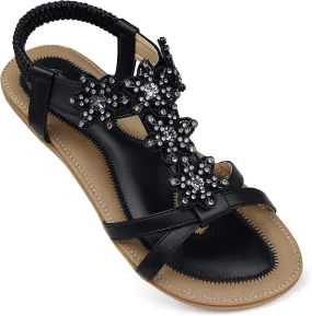 SHIBEVER Dressy Flat Sandals for Women: Summer Comfortable Walking Womens Sandal