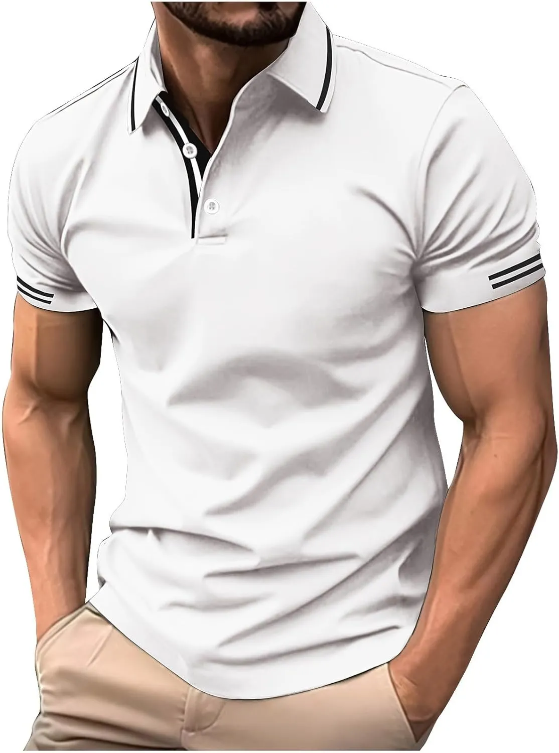 Short Sleeve Shirts for Men Button down Golf Polos Shirts Classic Fit Casual Summer Fashion Lightweight Work Tee Tops