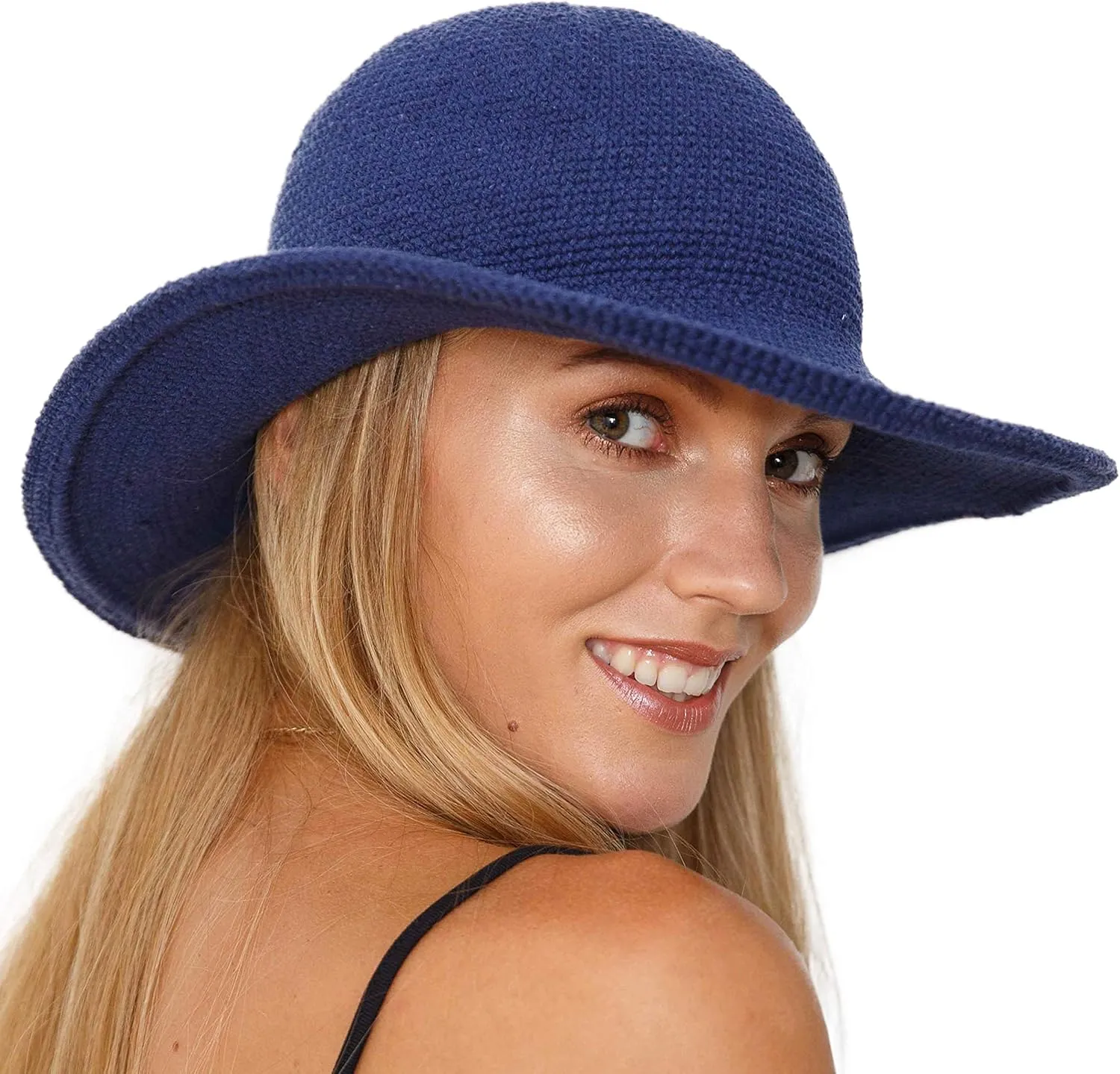 SHU-SHI Womens Sun Hats Wide Brim Cotton UV UPF Protection Boho Crochet Hat