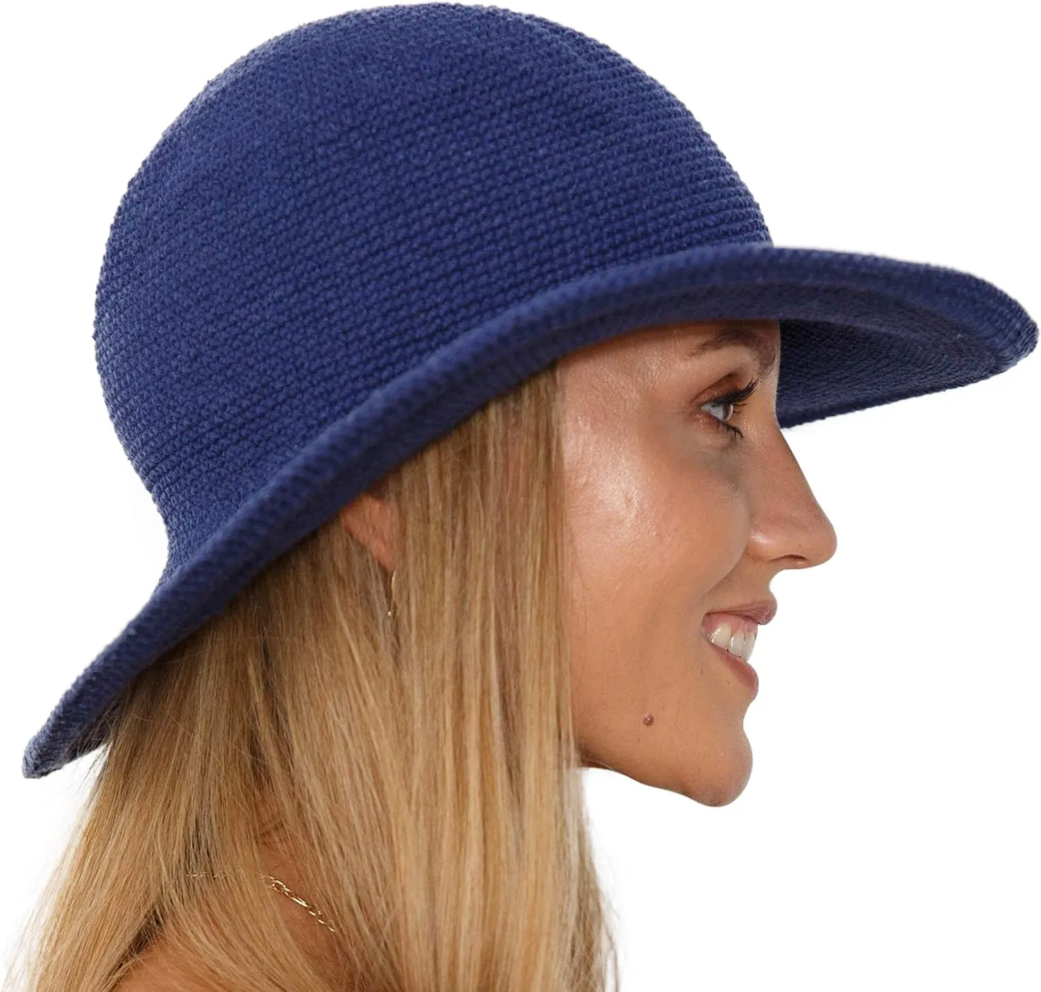 SHU-SHI Womens Sun Hats Wide Brim Cotton UV UPF Protection Boho Crochet Hat