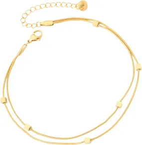 Stylish Women's Anklet Titanium Steel Anklet Jewelry 18k Gold Plating for Beach Party Daily Wear