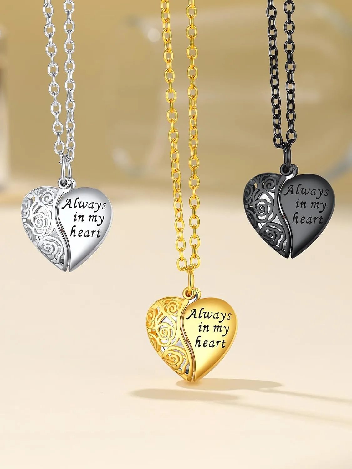 Supcare Locket Necklace That Holds Pictures-Engraved Photo Pendant Custom Jewellery Gifts for Men Women (with Jewellery Gift Box)