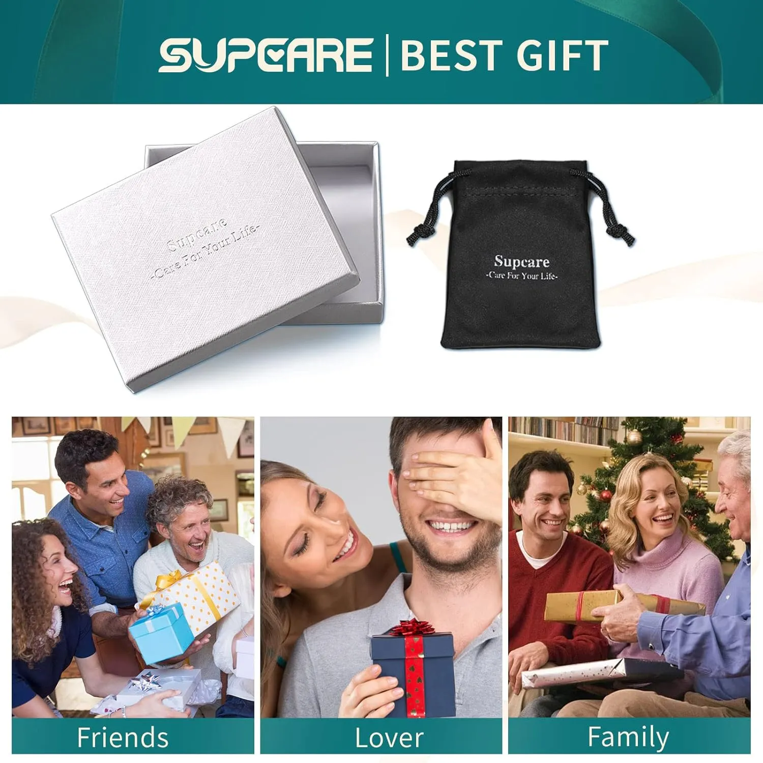 Supcare Locket Necklace That Holds Pictures-Engraved Photo Pendant Custom Jewellery Gifts for Men Women (with Jewellery Gift Box)