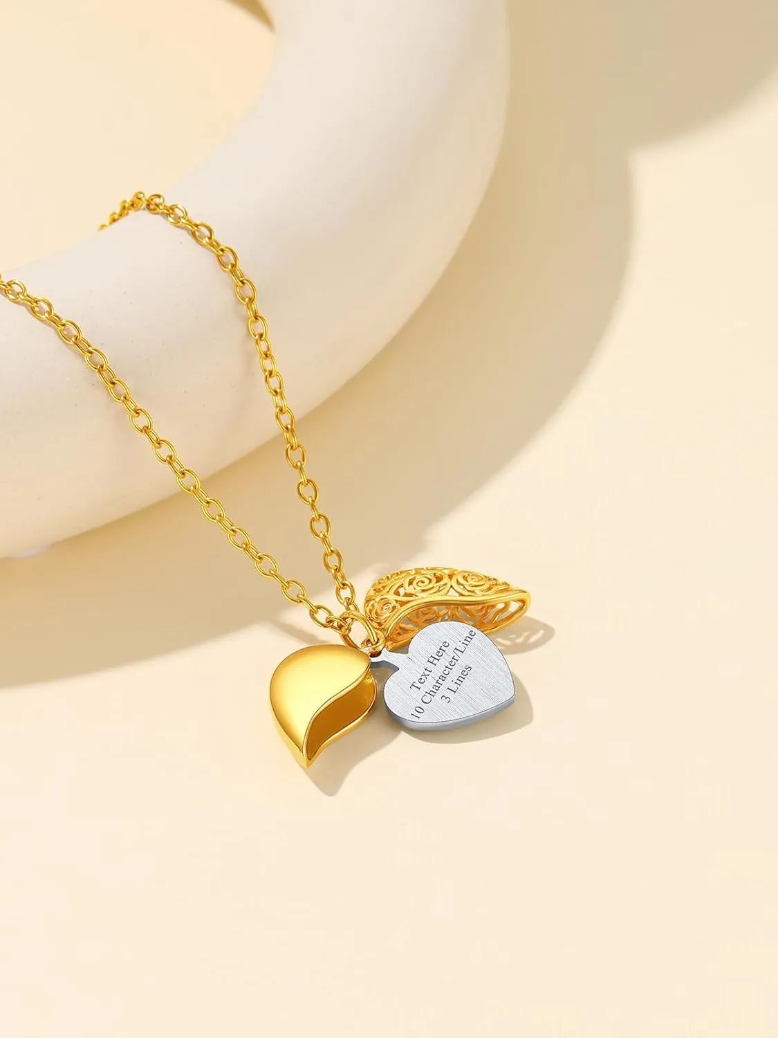 Supcare Locket Necklace That Holds Pictures-Engraved Photo Pendant Custom Jewellery Gifts for Men Women (with Jewellery Gift Box)