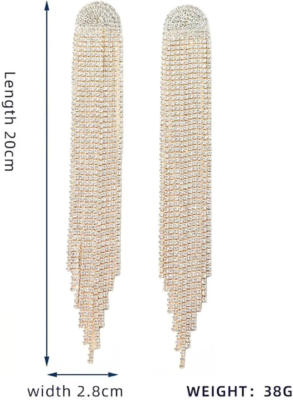 Tassel Earrings for Women Rhinestone Tassel Earrings Tassel Dangle Earrings Long Statement Earrings Wedding Prom Earrings Jewlery Gifts