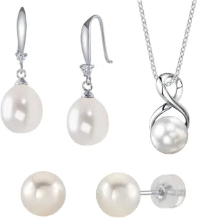The Pearl Source Freshwater Pearl Dangle Earrings | Pendant Necklace | Stud Earrings | Jewelry for Women | 14K Gold Plated