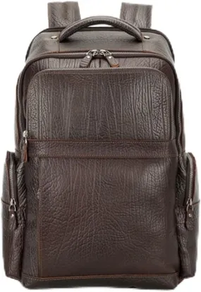 Travel Bags Mens Leather Casual Daypack Laptop Bags Cowhide Backpacks Business Briefcases Hiking Daypacks (Brown)
