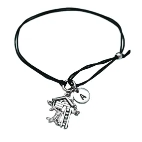 Treehouse cord bracelet, treehouse charm bracelet, adjustable bracelet, charm bracelet, personalized bracelet, initial, monogram
