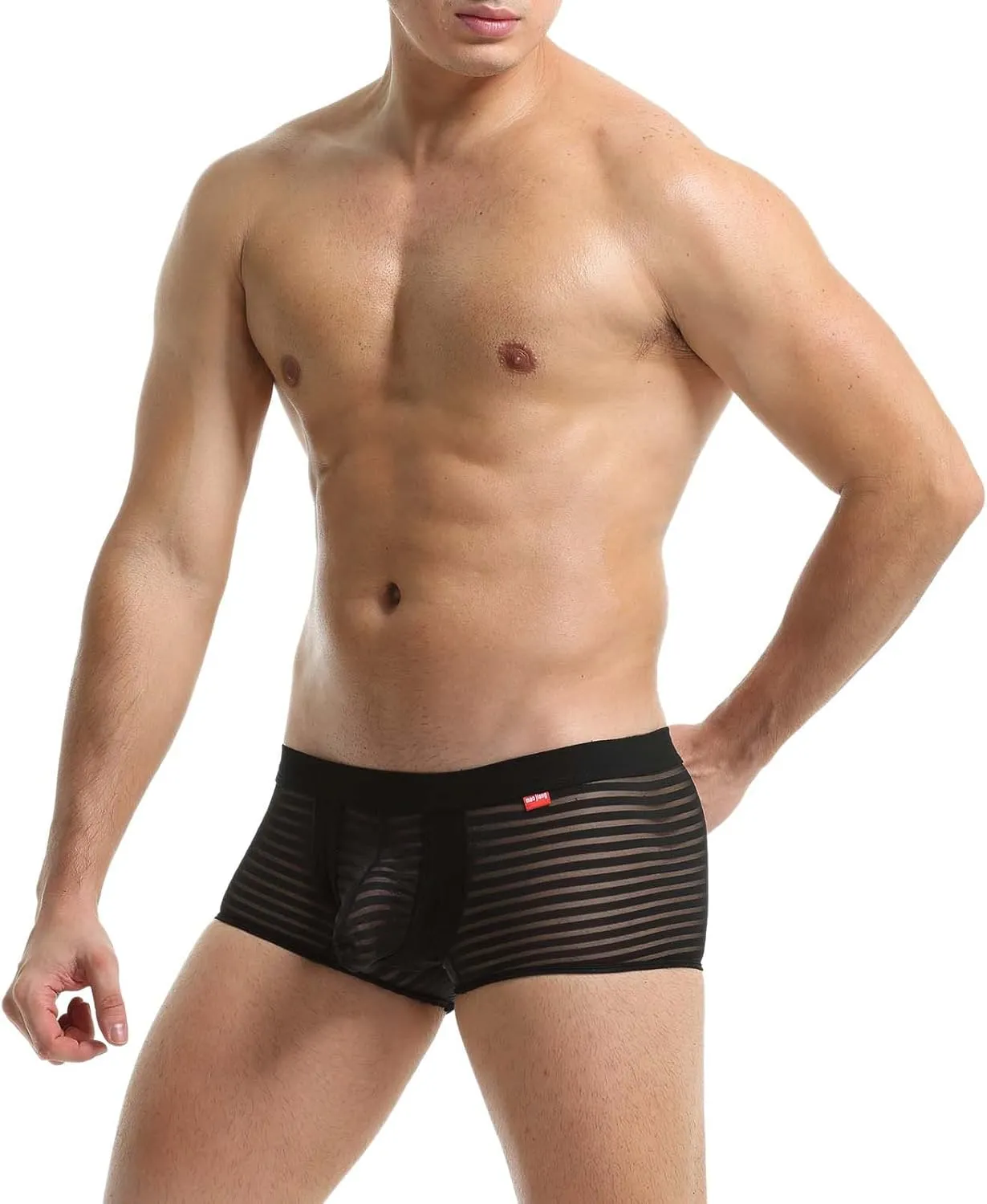 Underwear for Men Mesh Sheer Ultra-Thin Trunks Breathable Comfy Boxer Briefs Stretch Classic Fit Elastic Waist Panties Briefs