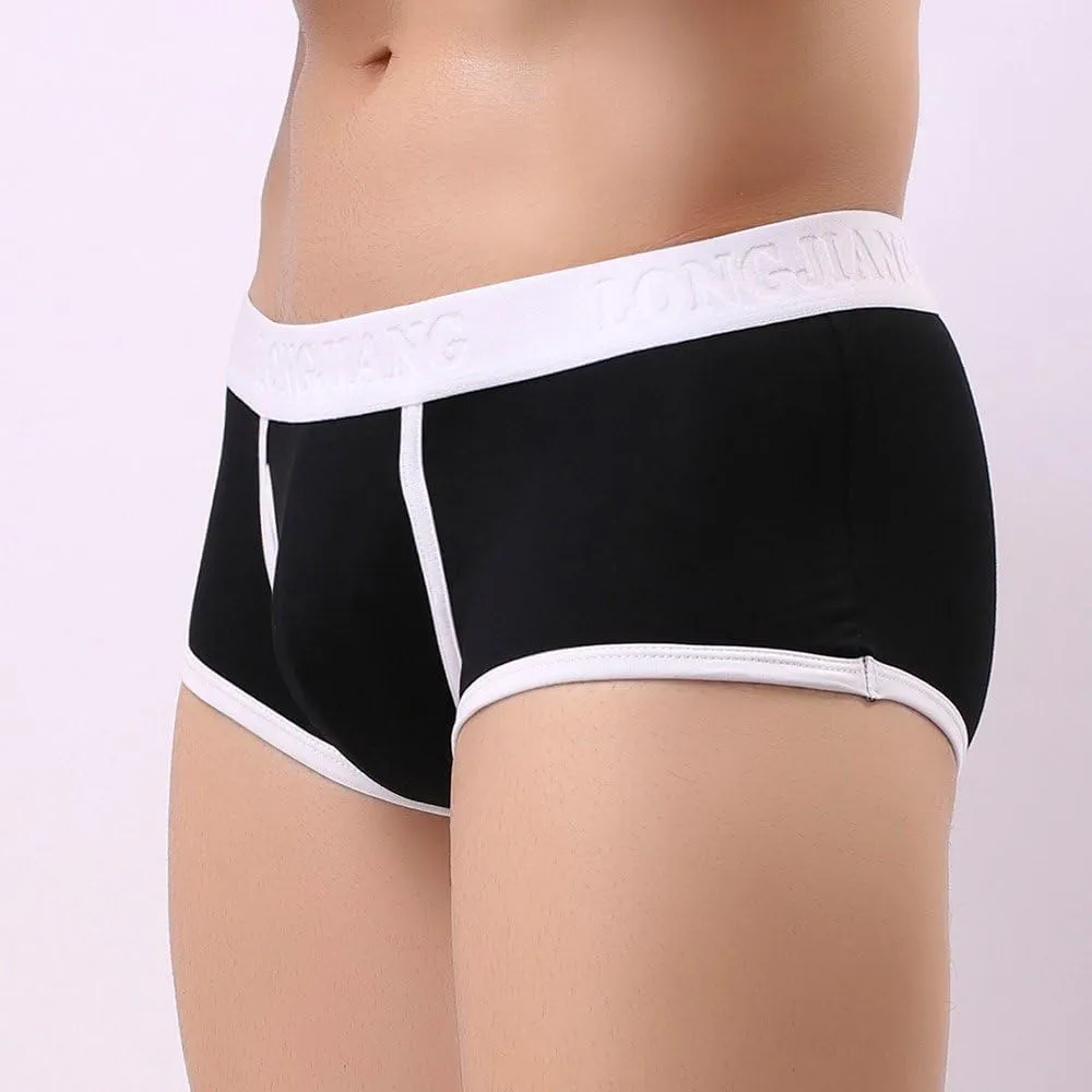 Underwear Man Boxer Front Fly Ultra-Thin Trunks Breathable Comfort Boxer Briefs Stretchy Classic Fit Low Waist Panties Briefs