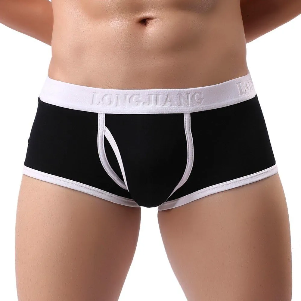 Underwear Man Boxer Front Fly Ultra-Thin Trunks Breathable Comfort Boxer Briefs Stretchy Classic Fit Low Waist Panties Briefs