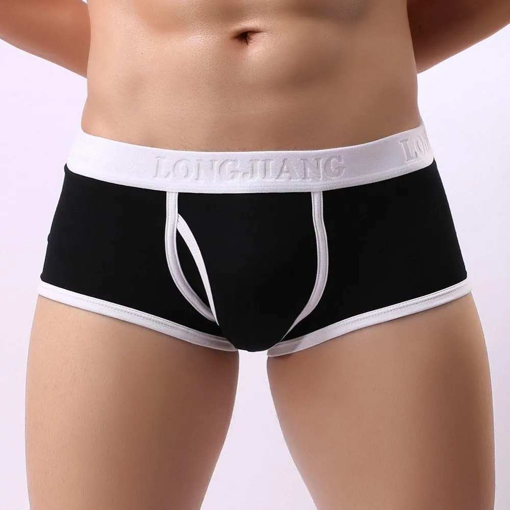 Underwear Man Boxer Front Fly Ultra-Thin Trunks Breathable Comfort Boxer Briefs Stretchy Classic Fit Low Waist Panties Briefs