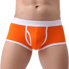 Underwear Man Boxer Front Fly Ultra-Thin Trunks Breathable Comfort Boxer Briefs Stretchy Classic Fit Low Waist Panties Briefs