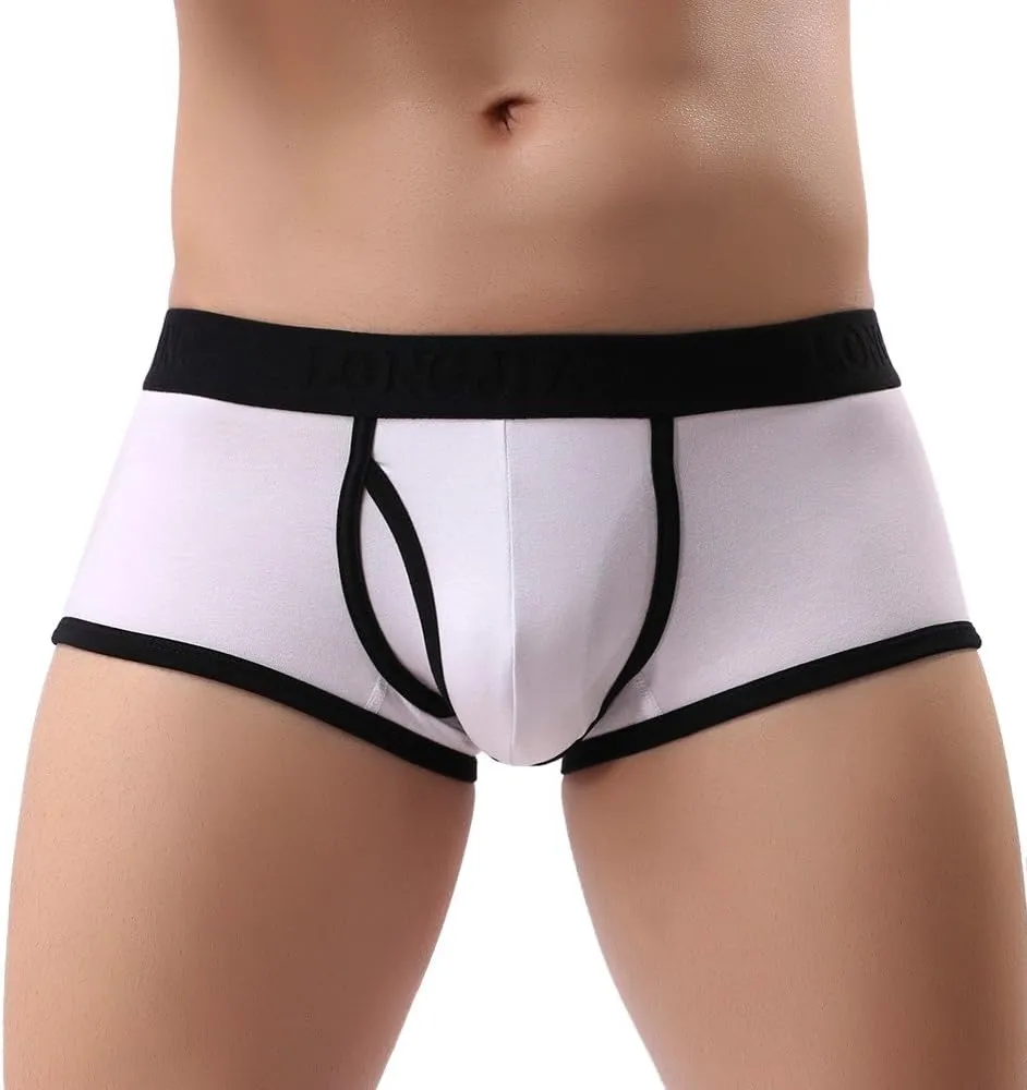 Underwear Man Boxer Front Fly Ultra-Thin Trunks Breathable Comfort Boxer Briefs Stretchy Classic Fit Low Waist Panties Briefs