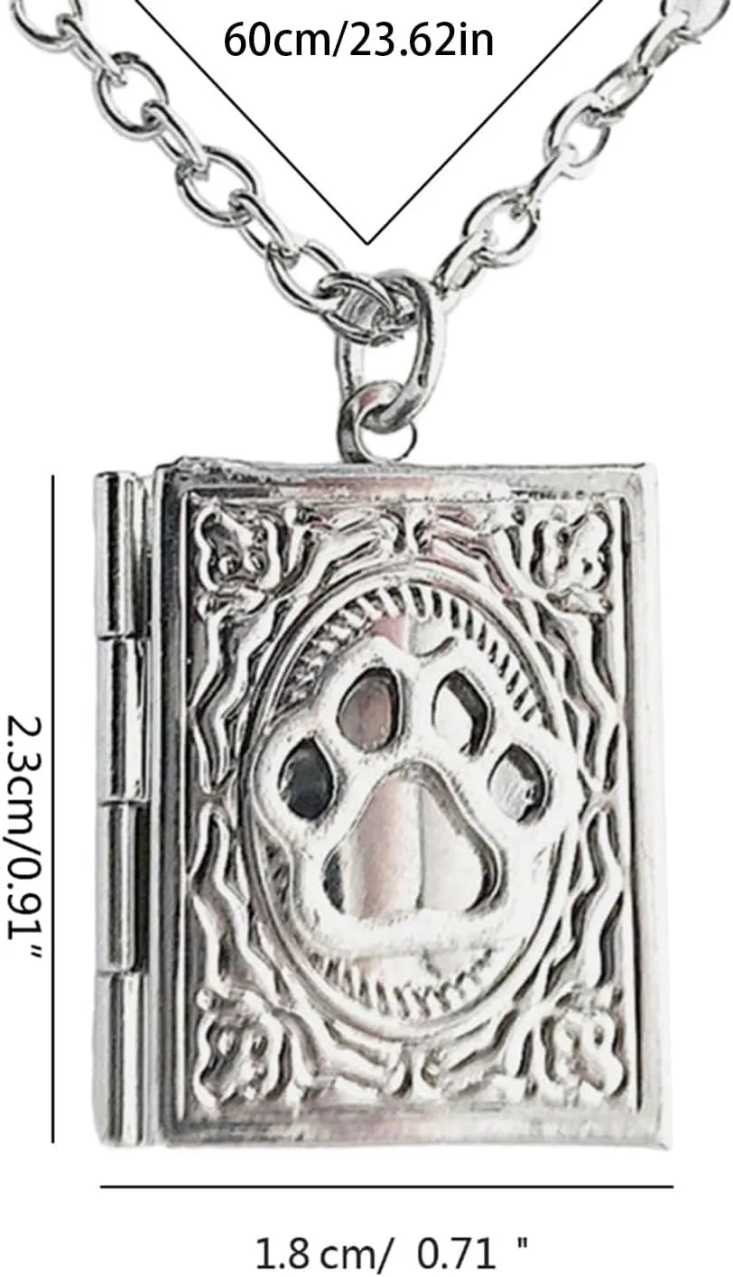 unique Gothic pendant necklace, stylish and personalized book-shaped locket pendant necklace, suitable for daily wear, dating parties