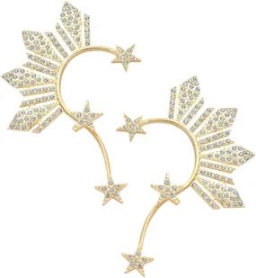 Unique Star Earring Cuffs for Men No Piercing Fashionable Earring Hooks Chic and Elegant for Occasion