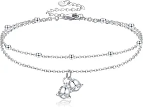 URONE Layered Bracelet 925 Sterling Silver Scottish Thistle/Lily of the Valley Bracelet Jewelry For Women