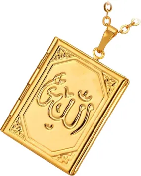 VALICLUD Elegant Allah Photo Locket Necklace Pendant Necklace for Women Fashion Comfort and