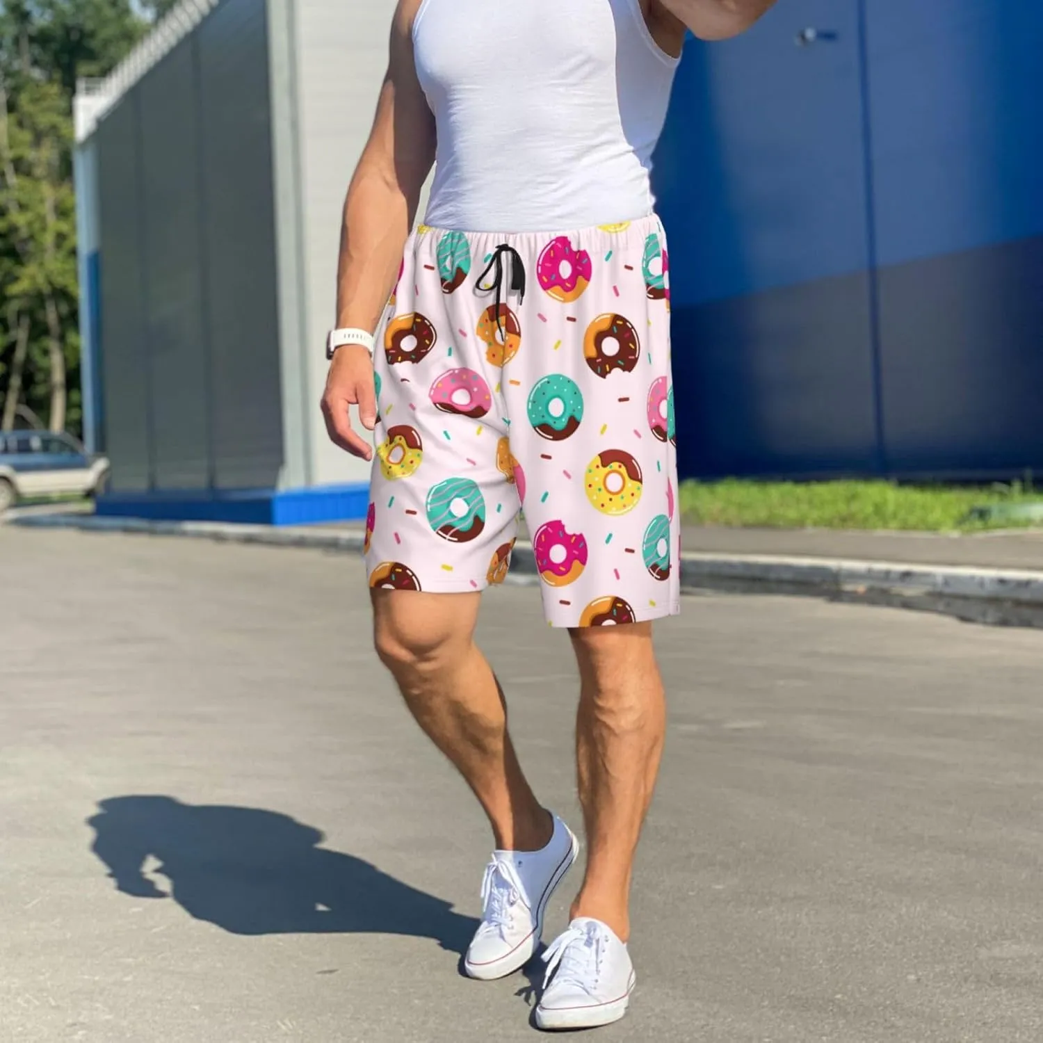 Vosery Mens Pajama Pants - Donut Comfy Sleep Shorts Mens Pajama Shorts, Mens Lounge Shorts Pj Pants