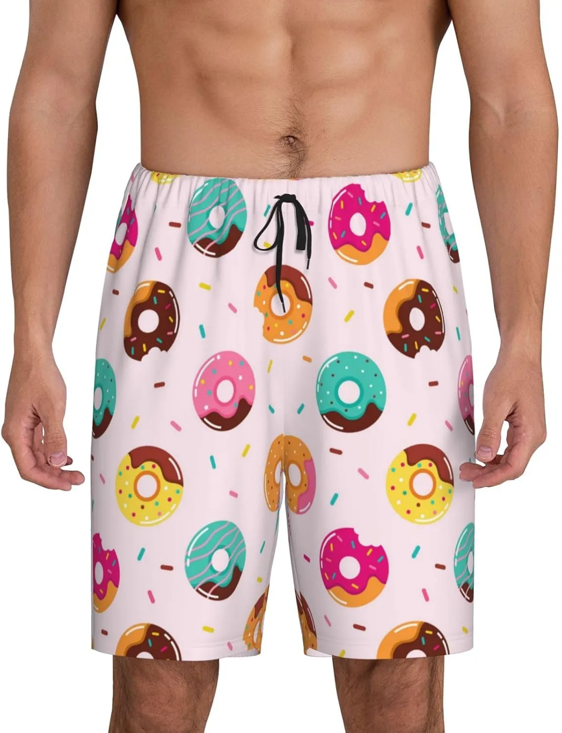 Vosery Mens Pajama Pants - Donut Comfy Sleep Shorts Mens Pajama Shorts, Mens Lounge Shorts Pj Pants