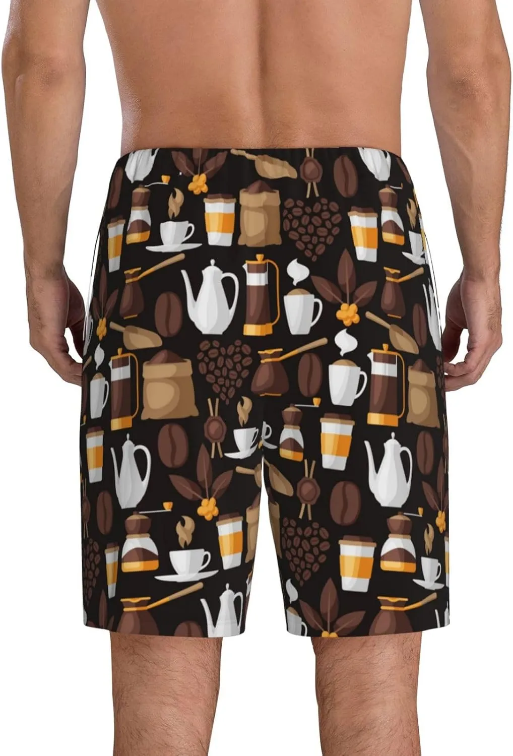 Vosery Mens Pajama Pants - Kettle Tea Cup Comfy Sleep Shorts Mens Pajama Shorts, Mens Lounge Shorts Pj Pants