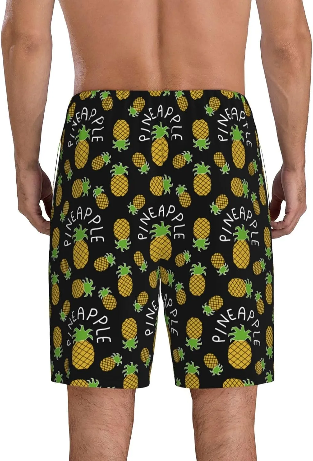Vosery Mens Pajama Pants - Pineapple Comfy Sleep Shorts Mens Pajama Shorts, Mens Lounge Shorts Pj Pants