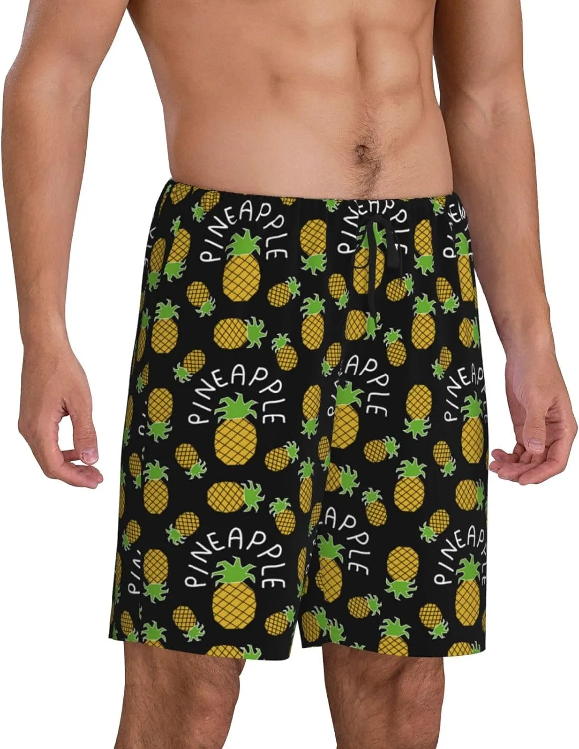 Vosery Mens Pajama Pants - Pineapple Comfy Sleep Shorts Mens Pajama Shorts, Mens Lounge Shorts Pj Pants