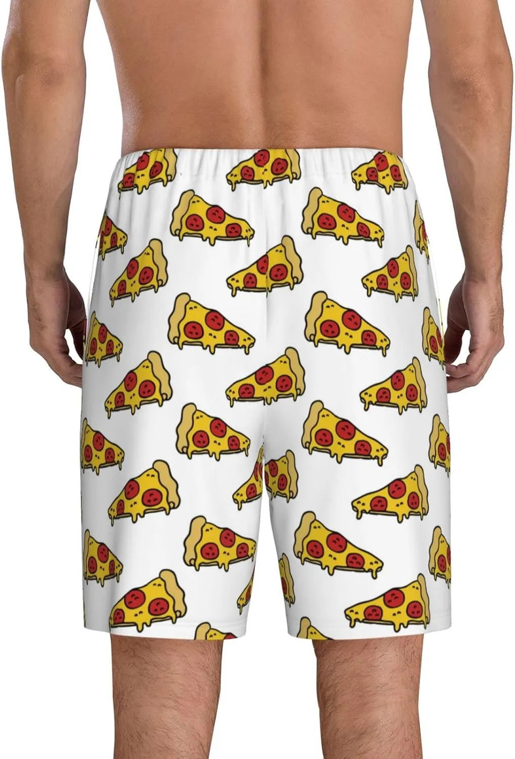 Vosery Mens Pajama Pants - Pizza Comfy Sleep Shorts Mens Pajama Shorts, Mens Lounge Shorts Pj Pants