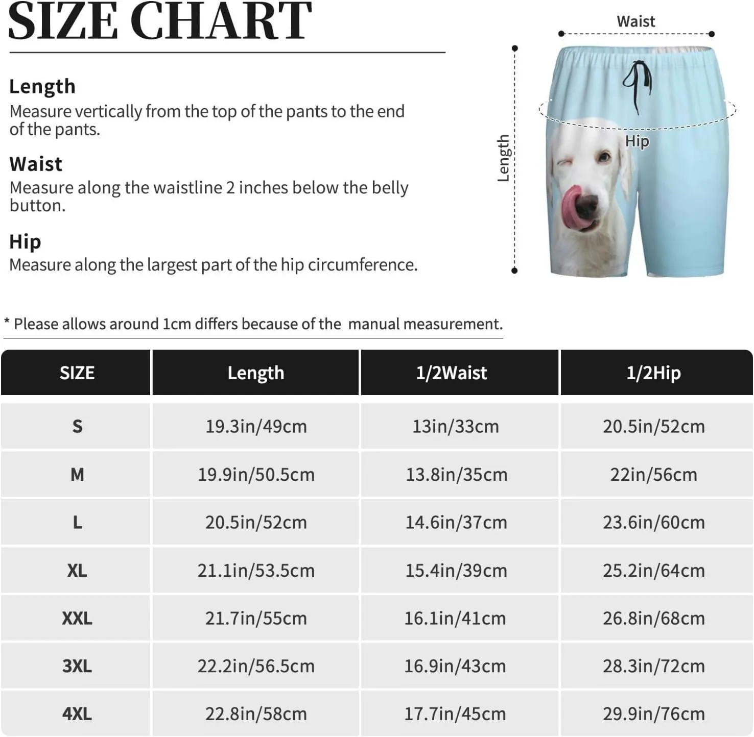 VOSERY mens pajama pants - Puppy Licks Nose Comfy Sleep Shorts Mens Pajama shorts, mens lounge shorts pj pants