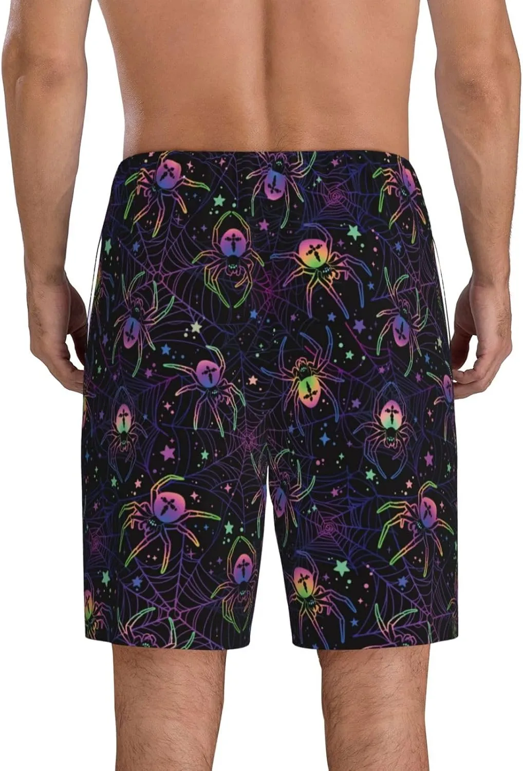 Vosery Mens Pajama Pants - Spider Comfy Sleep Shorts Mens Pajama Shorts, Mens Lounge Shorts Pj Pants
