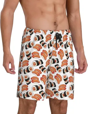Vosery Mens Pajama Pants - Sushi Roll Comfy Sleep Shorts Mens Pajama Shorts, Mens Lounge Shorts Pj Pants